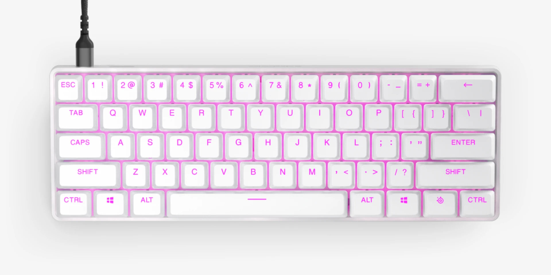 PBT Keycaps: White - View 4
